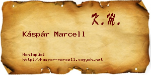 Káspár Marcell névjegykártya